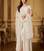 White cord georgette salwar with dupatta