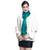 Digital Print Butter Crepe Multicolour Golden Copper Beads Lace Scarf