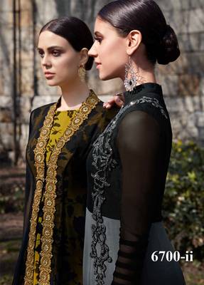 black embroidered georgette unstitched salwar with dupatta 3