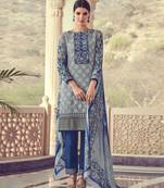 grey brasso georgette unstitched salwar with dupatta