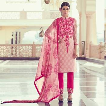 PINK brasso georgette unstitched salwar with dupatta 1