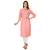 Plain Solid Peach Color Cotton Kurti