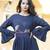 Slub Rayon Flared Kurti With Umbrella Hand Work