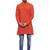 Orange woven cotton men kurta