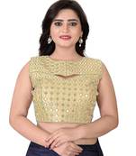 beige embroidered banglory round neck blouse