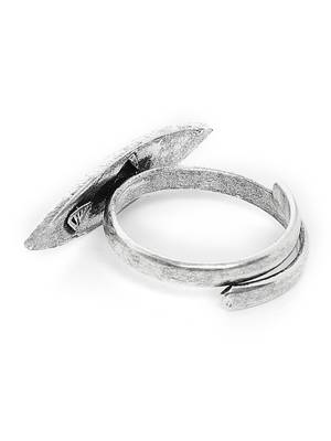 Zerokaata Adjustable Oxidized Silver Sleek Ring 3