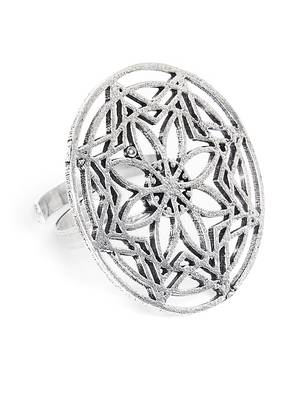 Zerokaata Classic Adjustable Oxidized Silver Ring 2