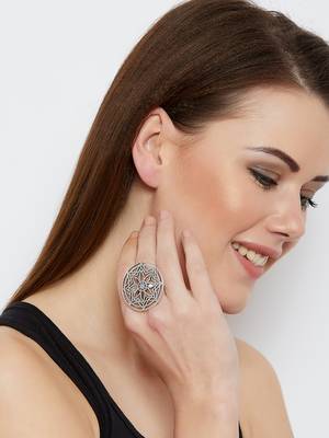 Zerokaata Classic Adjustable Oxidized Silver Ring 5