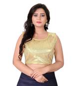 beige embroidered georgette u neck blouse