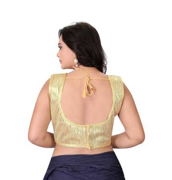 beige embroidered georgette u neck blouse 2