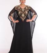 Georgette Black Embroidered Islamic Kaftans