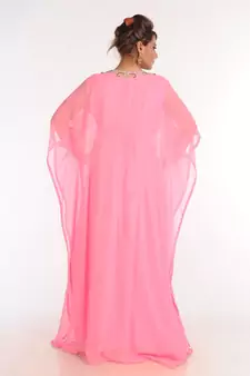 Georgette Pink Embroidered Islamic Kaftans