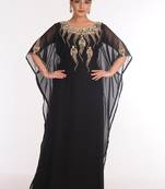 Georgette Black Embroidered Islamic Kaftans