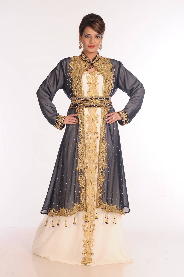 Jacquard Multicolor Embroidered Islamic Kaftans