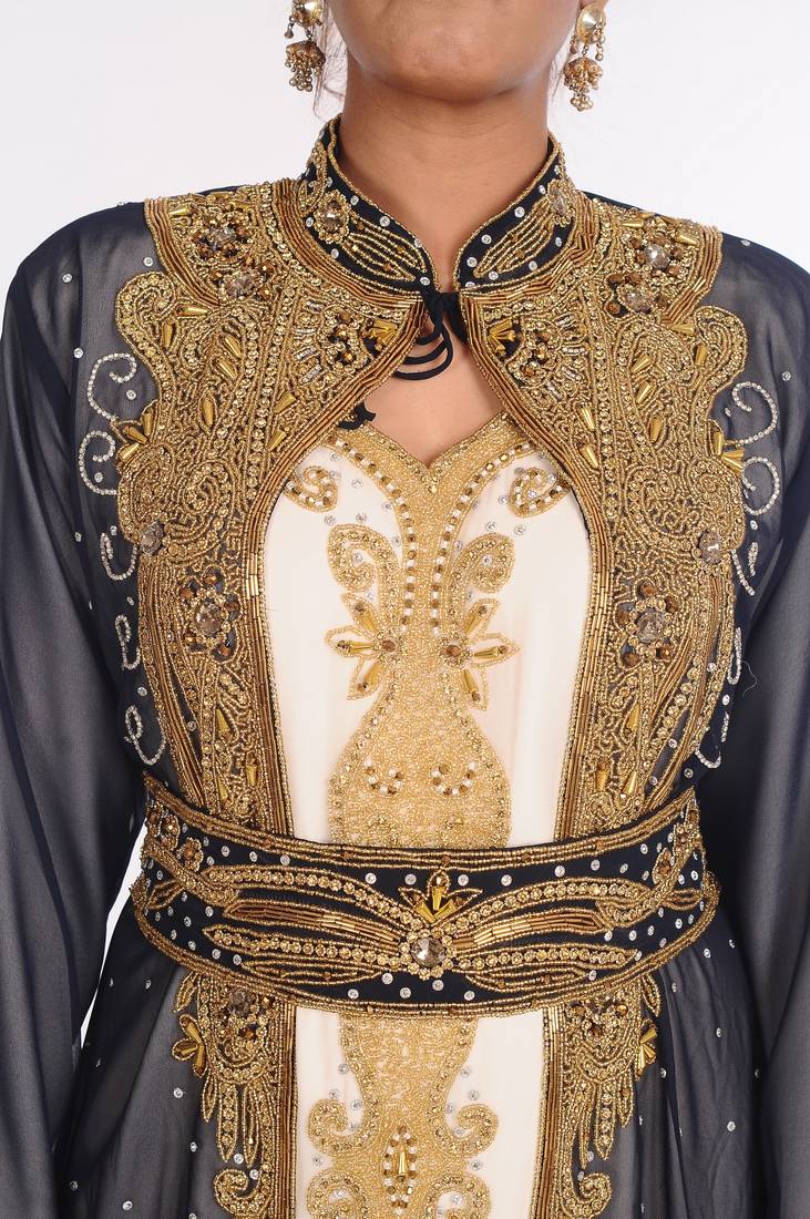 Jacquard Multicolor Embroidered Islamic Kaftans