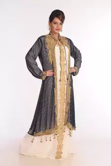 Jacquard Multicolor Embroidered Islamic Kaftans