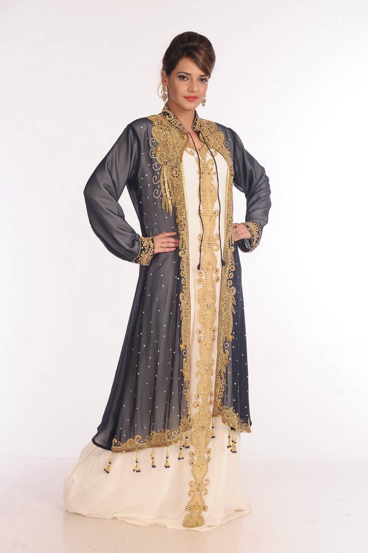 Jacquard Multicolor Embroidered Islamic Kaftans