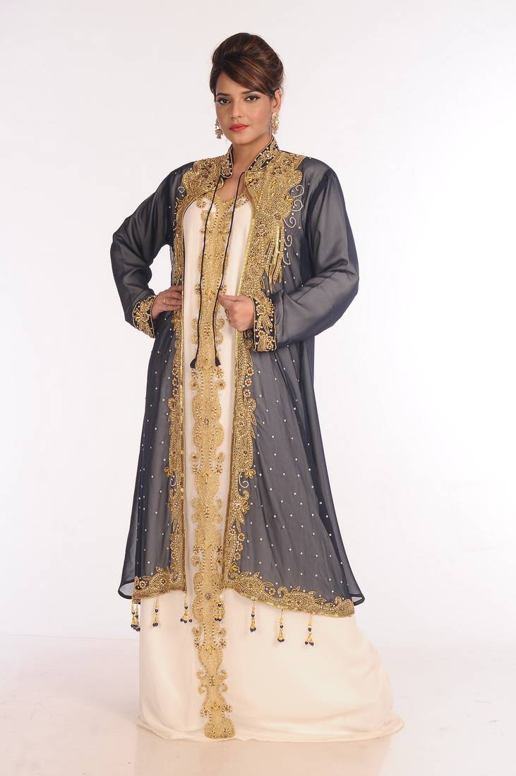 Jacquard Multicolor Embroidered Islamic Kaftans