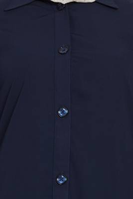 Navy blue front open girls stylish abaya 4
