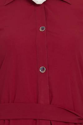 Maroon front open girls stylish abaya 4