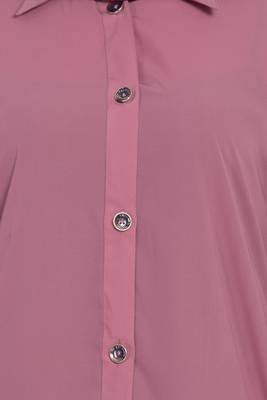 Puce pink front open girls stylish abaya 4