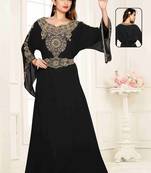 Black embroidered georgette islamic kaftans