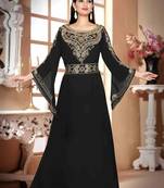 Black embroidered georgette islamic kaftans