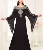 Black embroidered georgette islamic kaftans