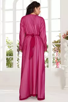 Purple embroidered georgette islamic kaftans With Sun-proof hijab