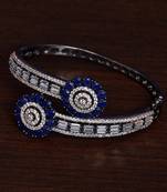 Black Rose Plated Cubic-Zirconia and Sapphire Stone Embellished Diamond Bracelet