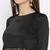 Ira Soleil Black Long Kurti with embroidered waist line.