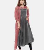 2 pc Set of Grey Kurti and Dupatta