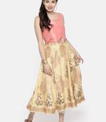 Ira Soleil Beige Long Kurta with print