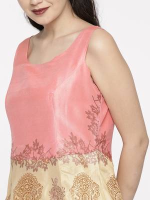 Ira Soleil Beige Long Kurta with print 4