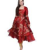 2pcs maroon long anarkali with jacket