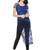 Ira Soleil Blue A-line Kurta with embroidered favric