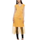 Ira Soleil Yellow kurta with embellished lace