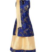Cream Printed Silk Stitched Lehenga