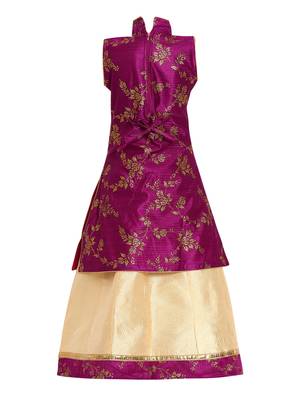Cream Printed Silk Stitched Lehenga 2