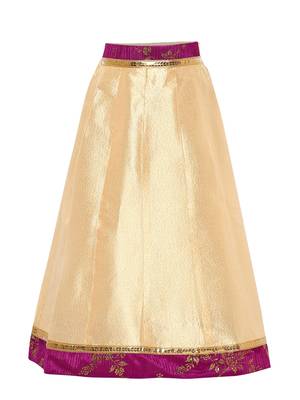 Cream Printed Silk Stitched Lehenga 3
