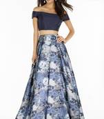 Multicolor Printed Satin Semi Stitched Lehenga