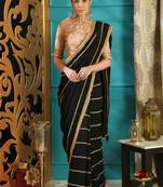 Stylish Black Sequens Embroidered Art Silk Saree With Blouse for Part wear