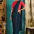 Dark Navy Blue Embroidered Pure Georgette Saree With Blouse