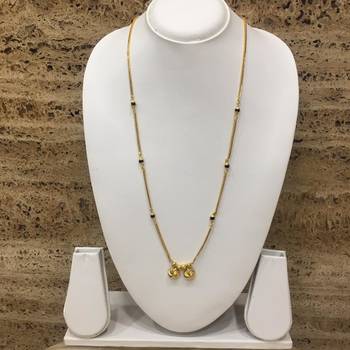 Mangalsutra Gold Chain 18" Length And Golden Plated Design Vati Pendant Traditional 1
