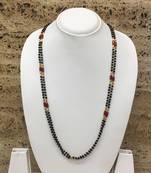 Alloy 2 Linewith Munga Orange Coral Gold And Black Beads 12" Length And You Can Add Your Own Pendant Traditional