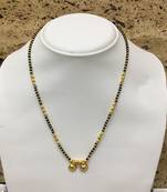 Mangalsutra With Black Gold Beads 12" Length And Golden Plated Design Vati Pendant Traditional