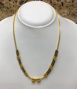 Mangalsutra With Black Beads 8" Length And Golden Plated Design Pendant And Latkan Traditional