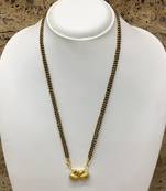 Mangalsutra With Black Beads 10" Length And Golden Plated Design Pendant And Latkan Traditional