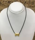 Mangalsutra With Black Beads 8" Length And Golden Plated Design Pendant And Latkan Traditional