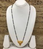 Mangalsutra With Black Beads 15" Length And Golden Plated Design Pendant And Latkan Traditional